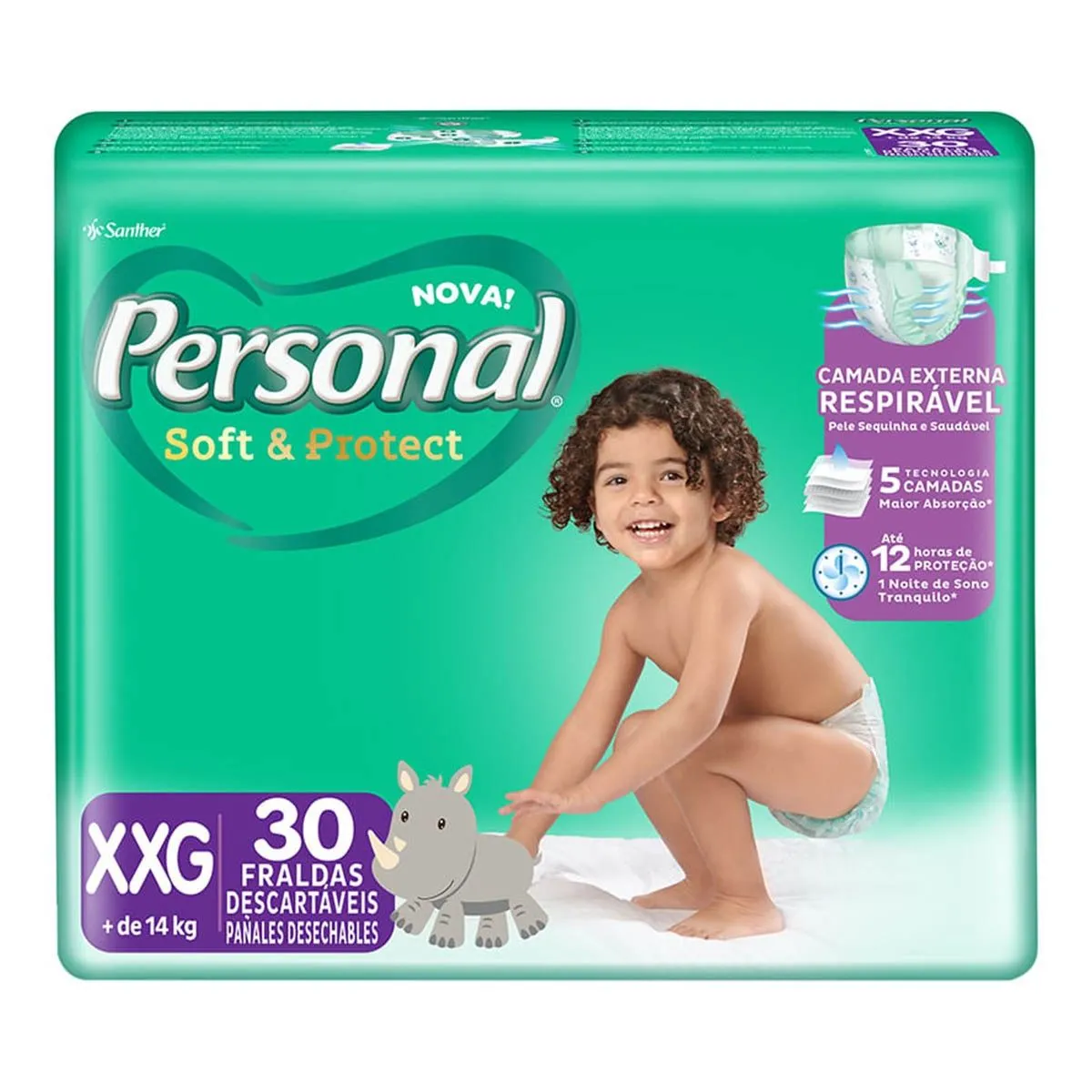 Fraldas Soft And Protect Tamanho Xxg Com 30 Unidades Personal