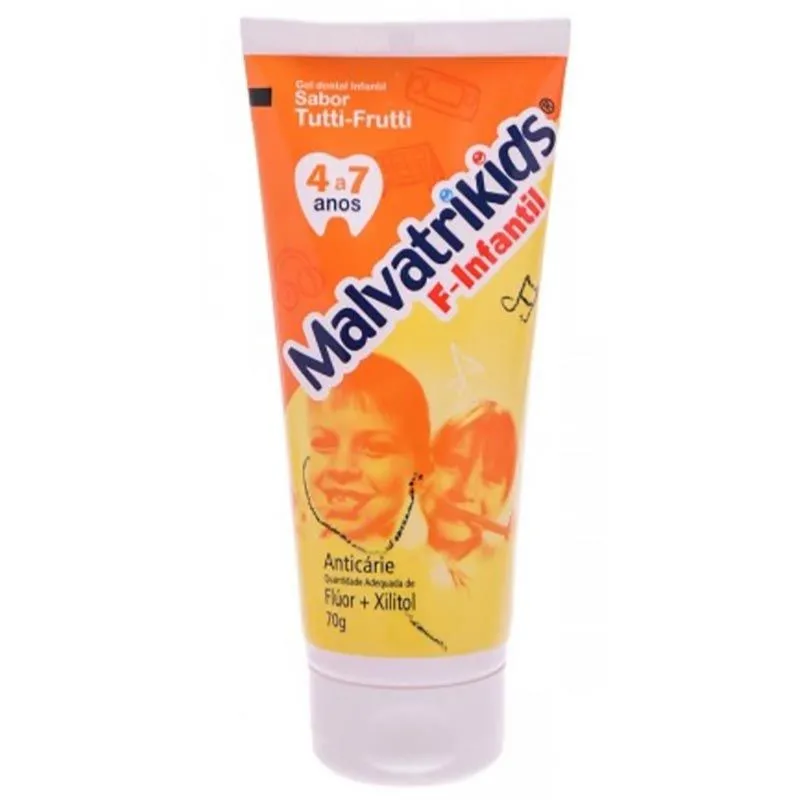 Gel Dental Malvatrikids Infantil Tutti - Fruti 70G