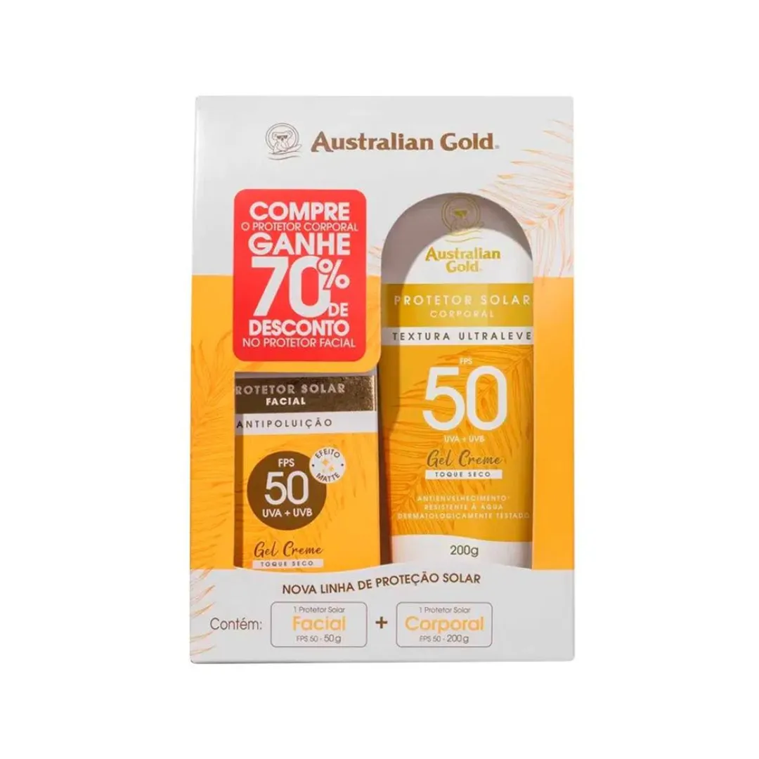 Australian Gold Protetor Corpo 50 200g + Rosto 50 50g | ByLinda