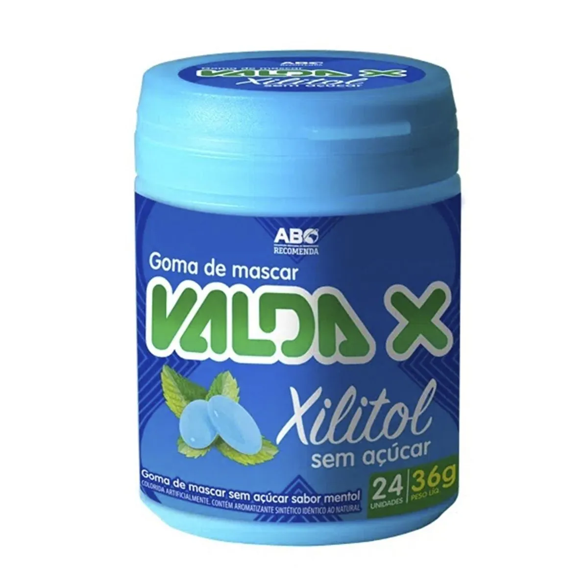 Goma De Mascar Valda X Xilitol Sabor Mentol Pote Com 36g