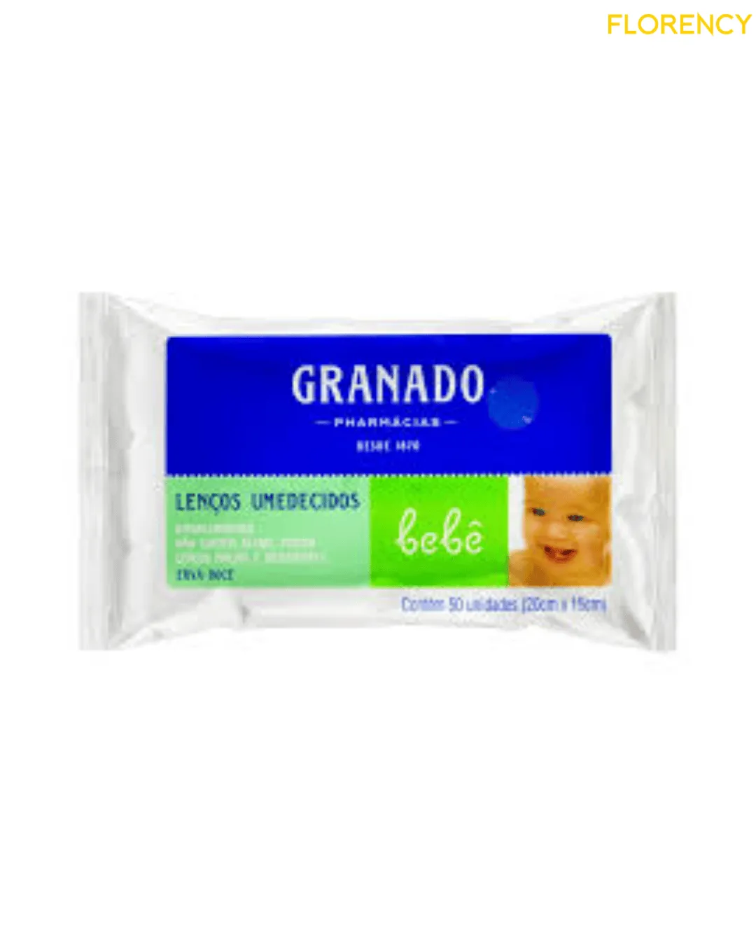 Lenço Umedecido Granado Bebê Erva Doce Com 50un