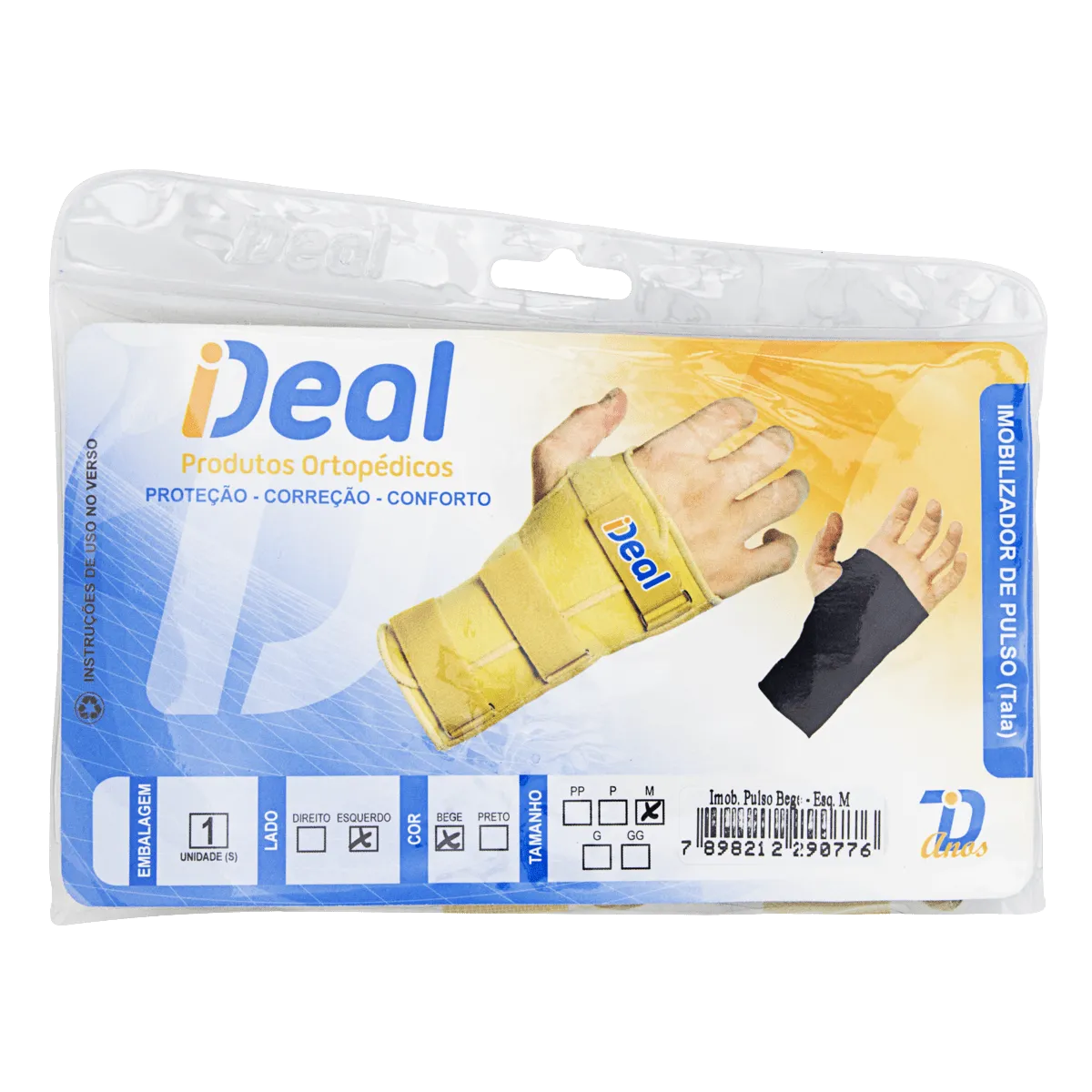 Ideal Imobilizador De Pulso Esquerda Bege M