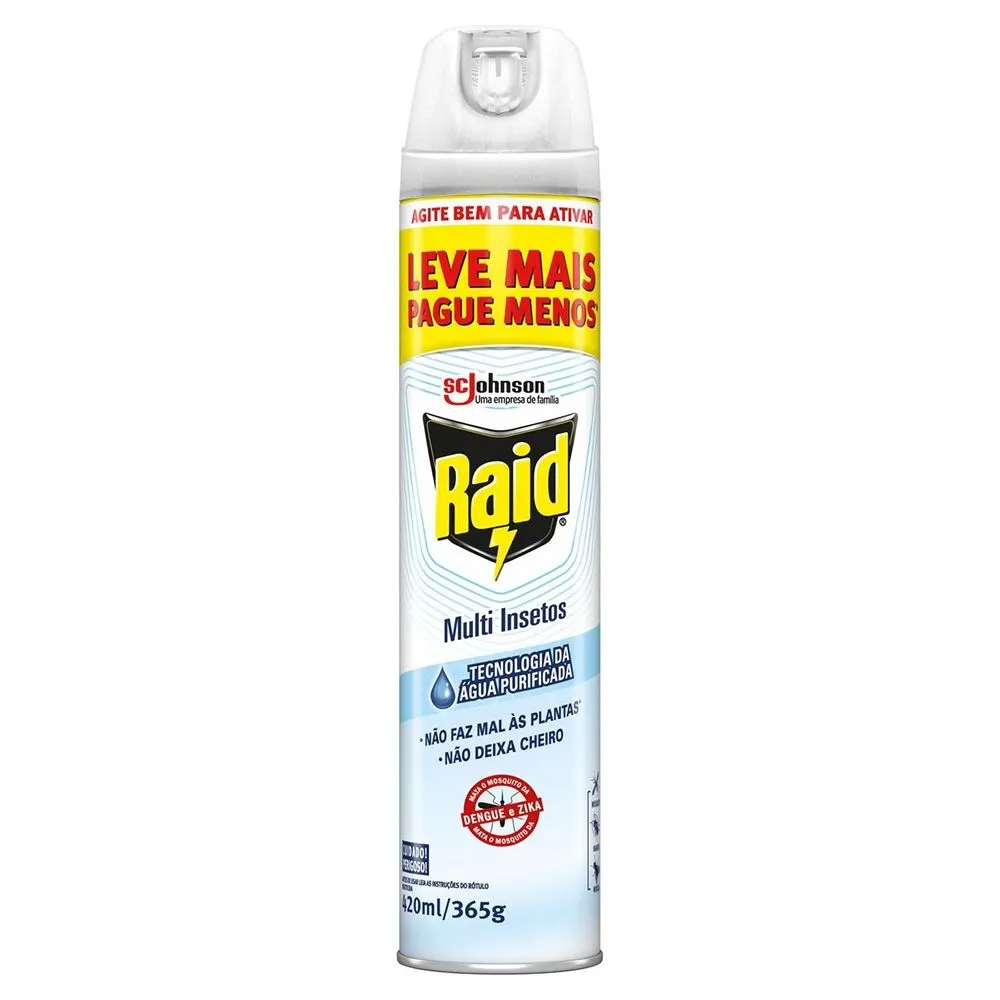 Inseticida Raid Multi Insetos Aerossol Aqua Protection 420ml Leve Mais Pague Menos