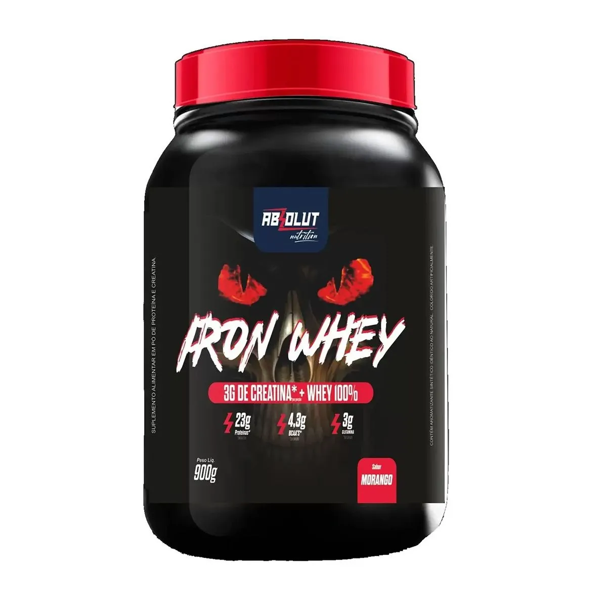 Iron Whey Sabor Morango Com 900G Absolut Nutrition