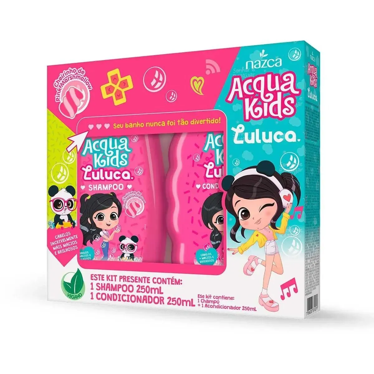 Kit Acqua Kids Luluca Shampoo 250ml e Condicionador 250ml Nazca