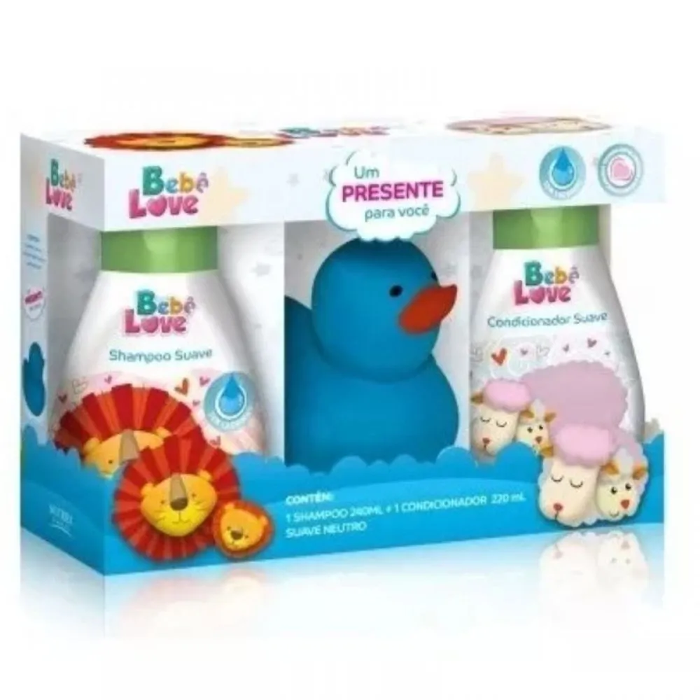 Kit Bebê Love Shampoo 240Ml e Condicionador 220Ml Azul