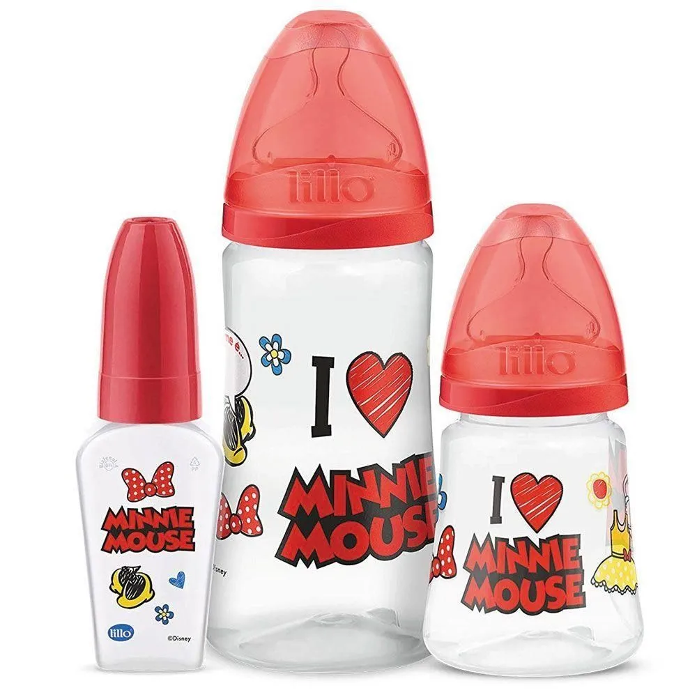Kit De Mamadeiras Disney Minnie Vermelho Lillo