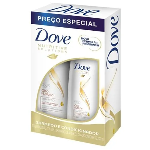 Kit de Shampoo 400ml e Condicionador 200ml Dove Hair Therapy Óleo Nutrição
