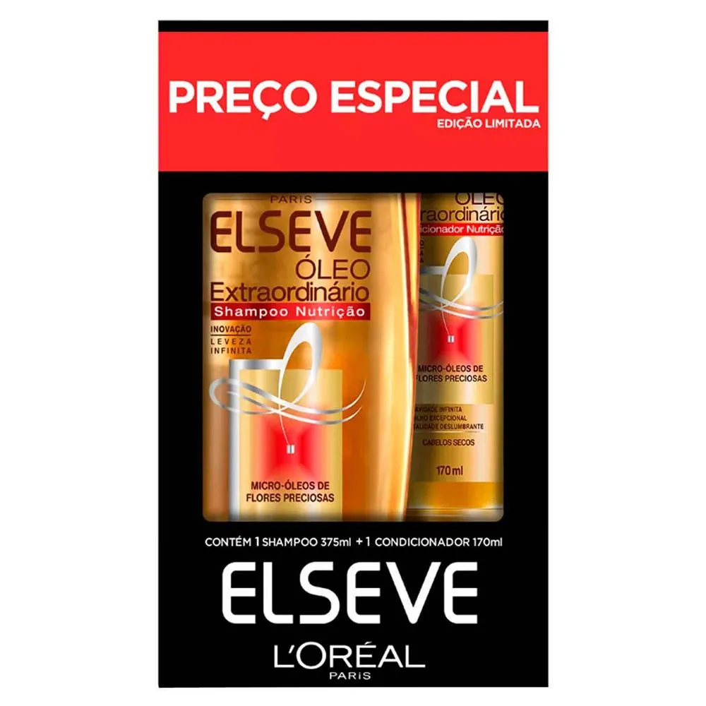 Kit Elseve Shampoo 375ml e Condicionador 170ml Óleo Extraordinário L'Oréal Paris
