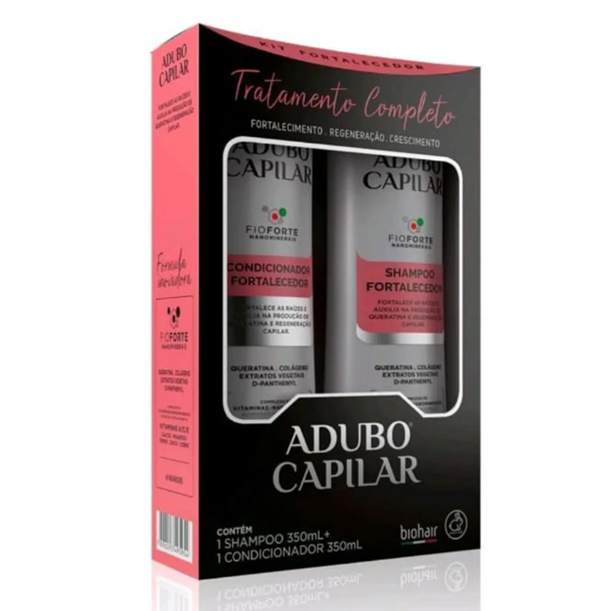 Kit Fortalecedor Adubo Capilar Shampoo e Condicionador Com 350ml Cada BioHair