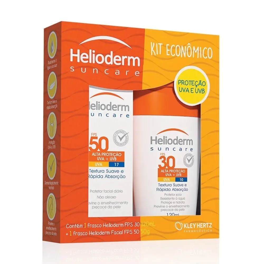 Kit Helioderm Fps30 + Protetor Facial Fps 50