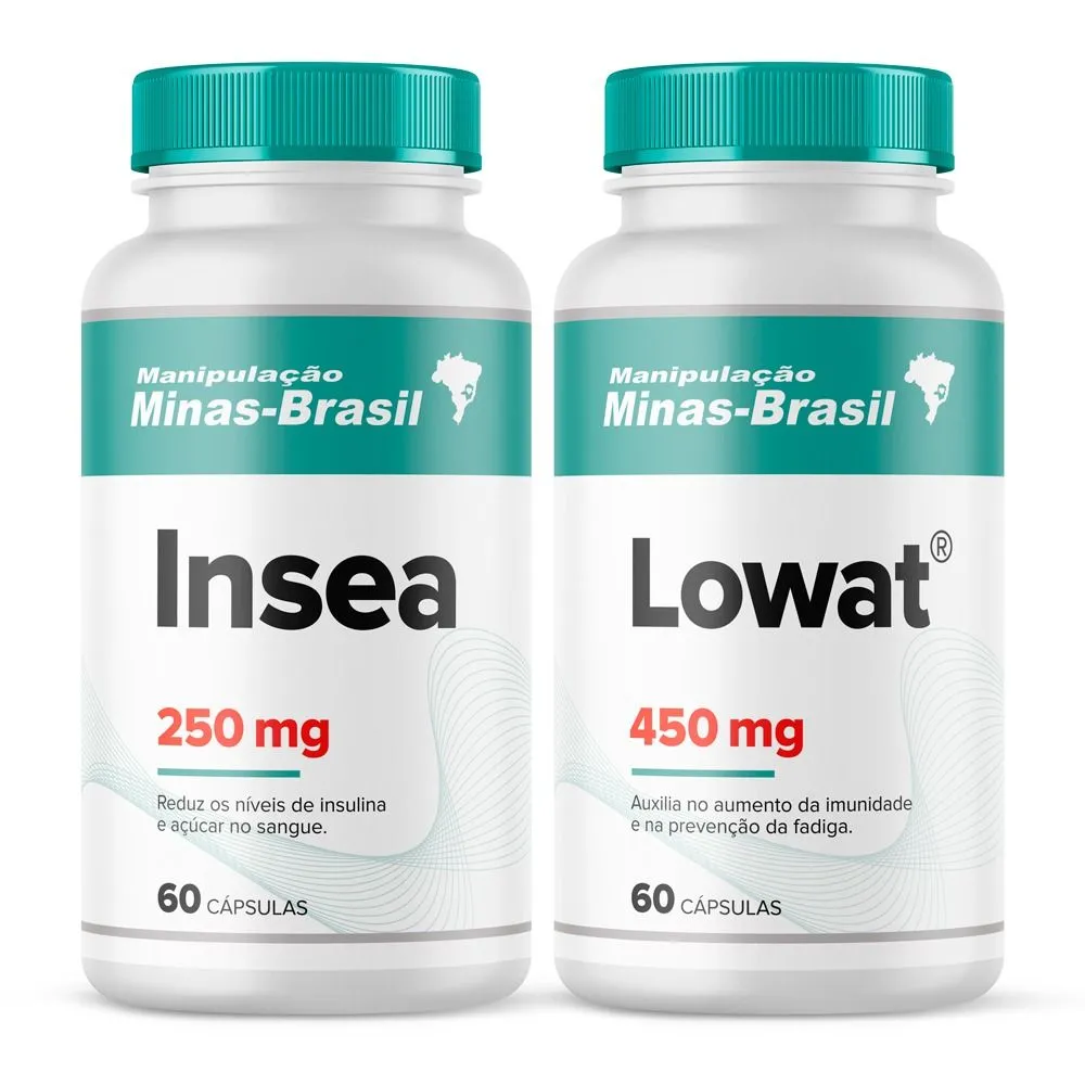 Kit Low Carb Lowat 450 Mg 60 Cápsulas Com Insea 250 Mg 60 Cápsulas