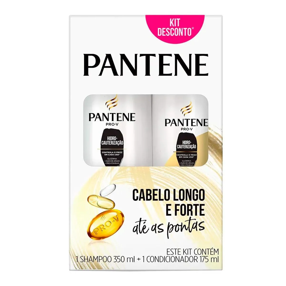 Kit Pantene Shampoo 350mL + Condicionador 175mL Hidro-Cauterização