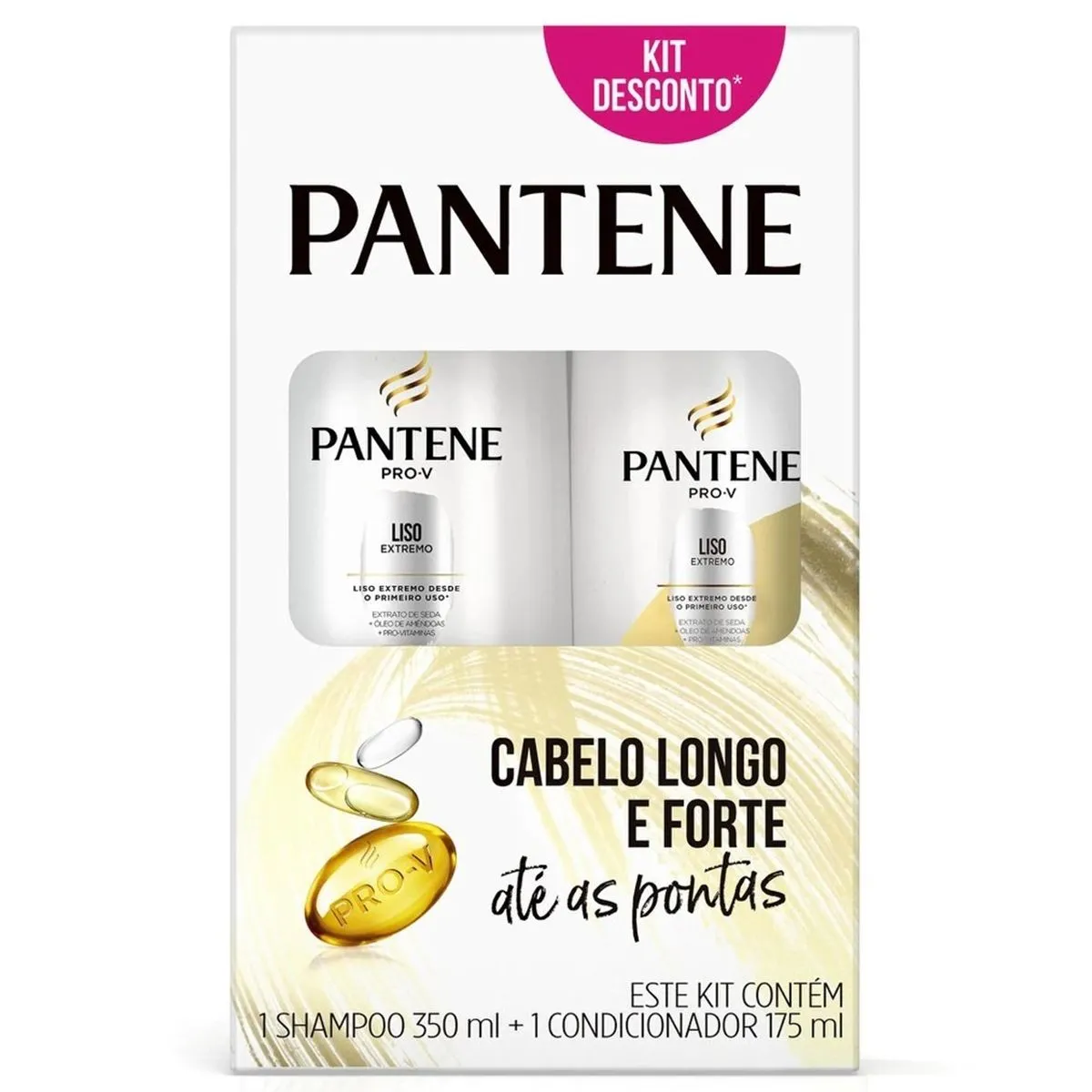 Kit Pantene Shampoo 350mL + Condicionador 175mL Liso Extremo