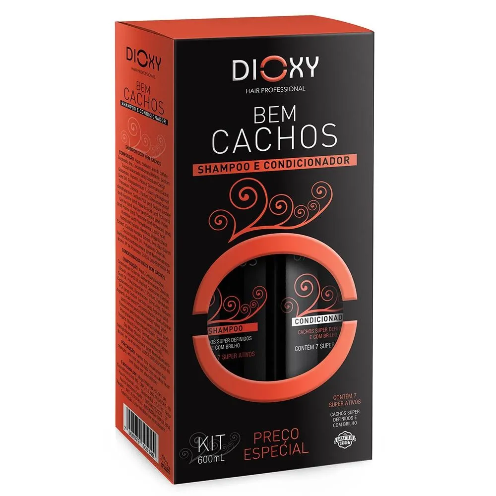 Kit Shampoo + Condicionador 300ml Bem Cachos Dioxy