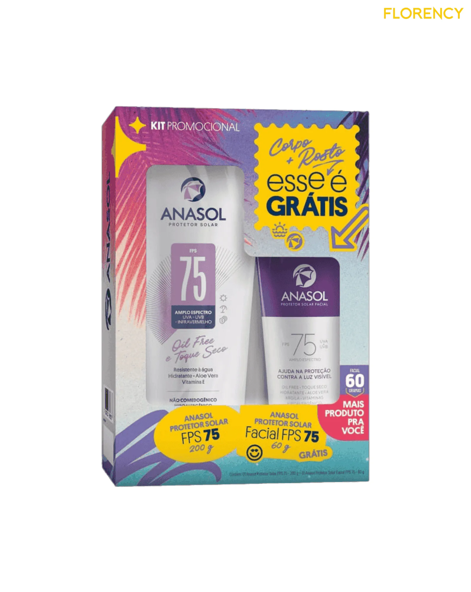 Kit Protetor Solar Anasol Fps75 200g + Protetor Facial Fps75 60g