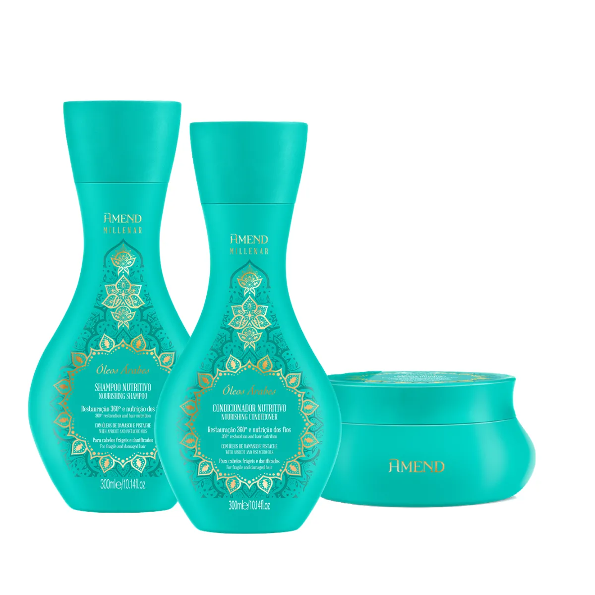Amend Millenar Óleos Árabes Sh 250ml + Cond 250ml + Masc 300ml | By Linda