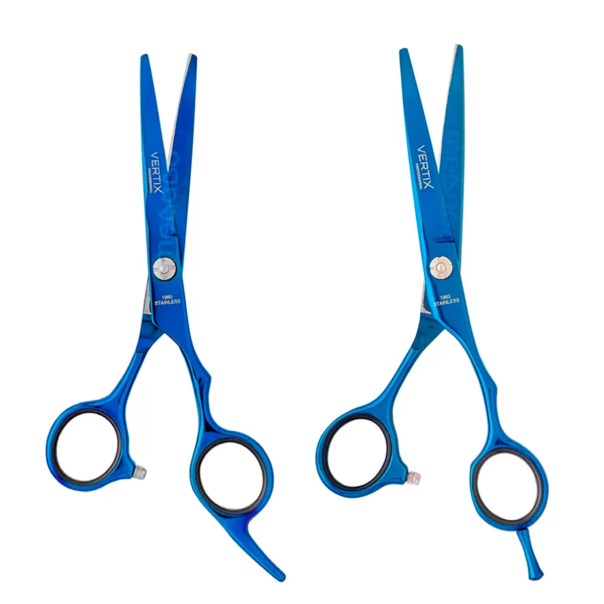 Kit Tesoura Vertix Blue Fio Laser 5.5 + Fio Navalha 6.0 Polegadas