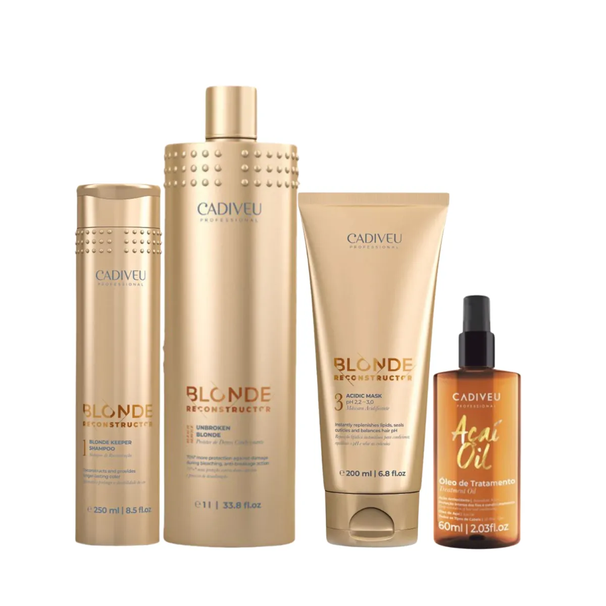 Cadiveu Blonde Reconstructor Trio Acidificante + Açaí Oil