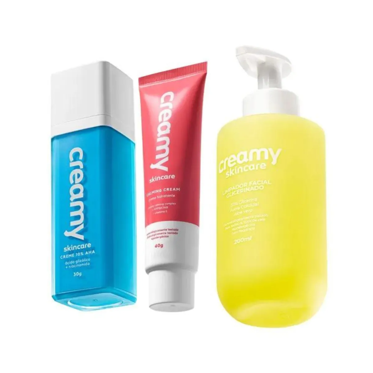 Creamy Skincare Sabonete Glicerinado + Hidratante Calming + Ácido Glicólico