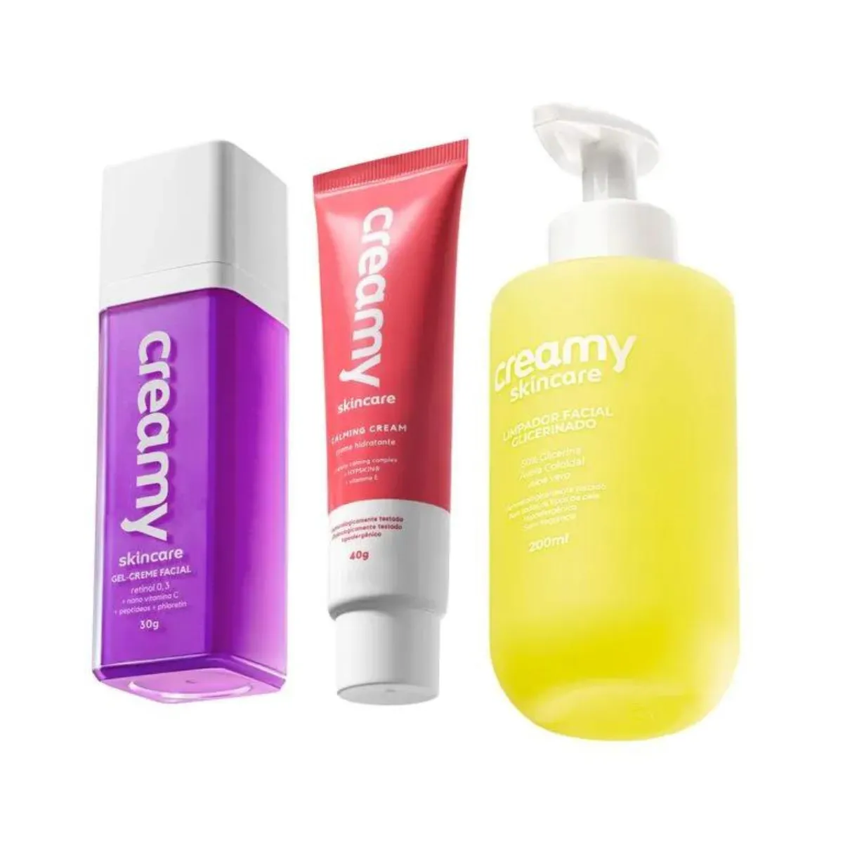 Creamy Skincare Sabonete Glicerinado + Hidratante Calming + Retinol