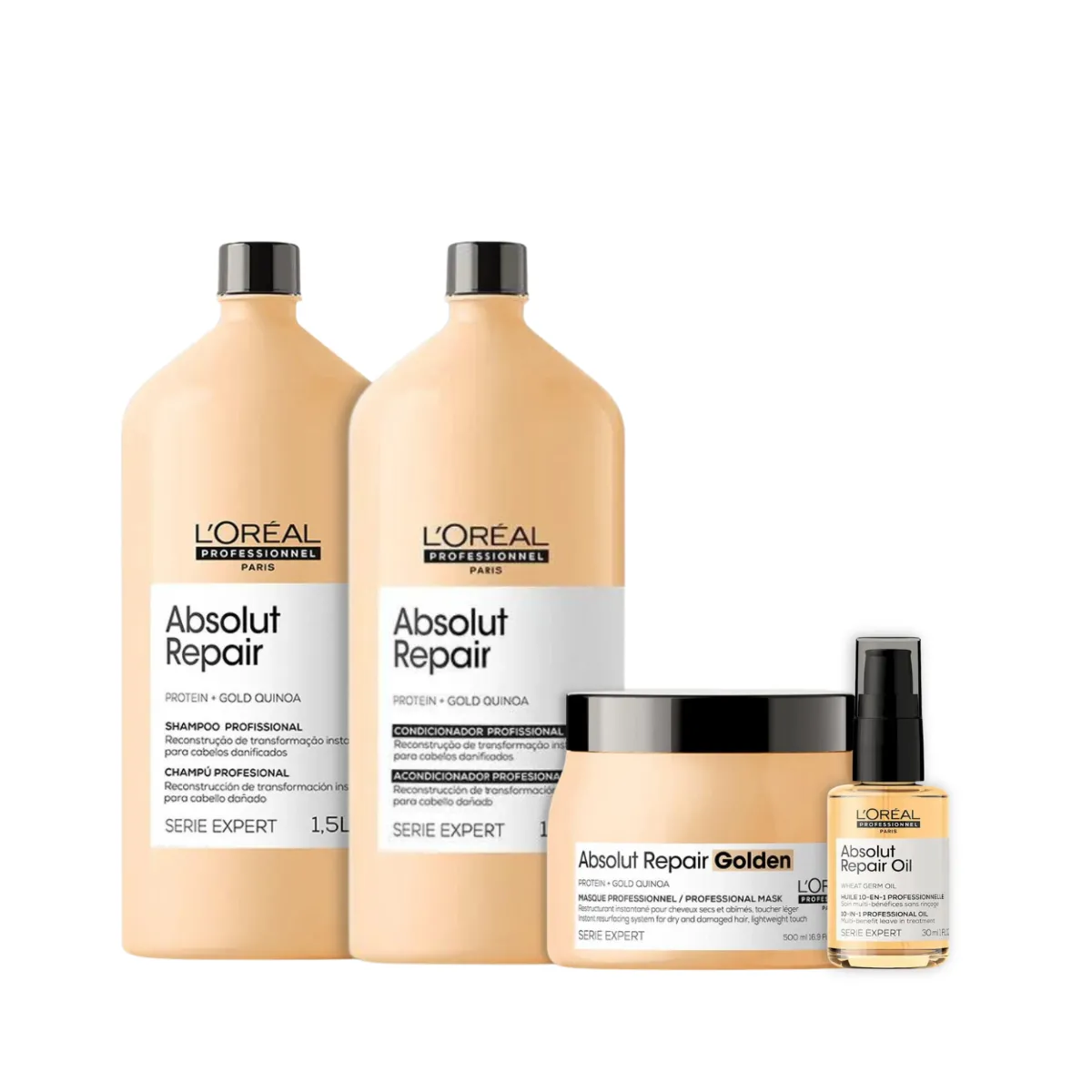 Loreal Abs Repair Sh 1,5L + Cond 1,5L+ Masc Light 500ml + Oleo 30ml