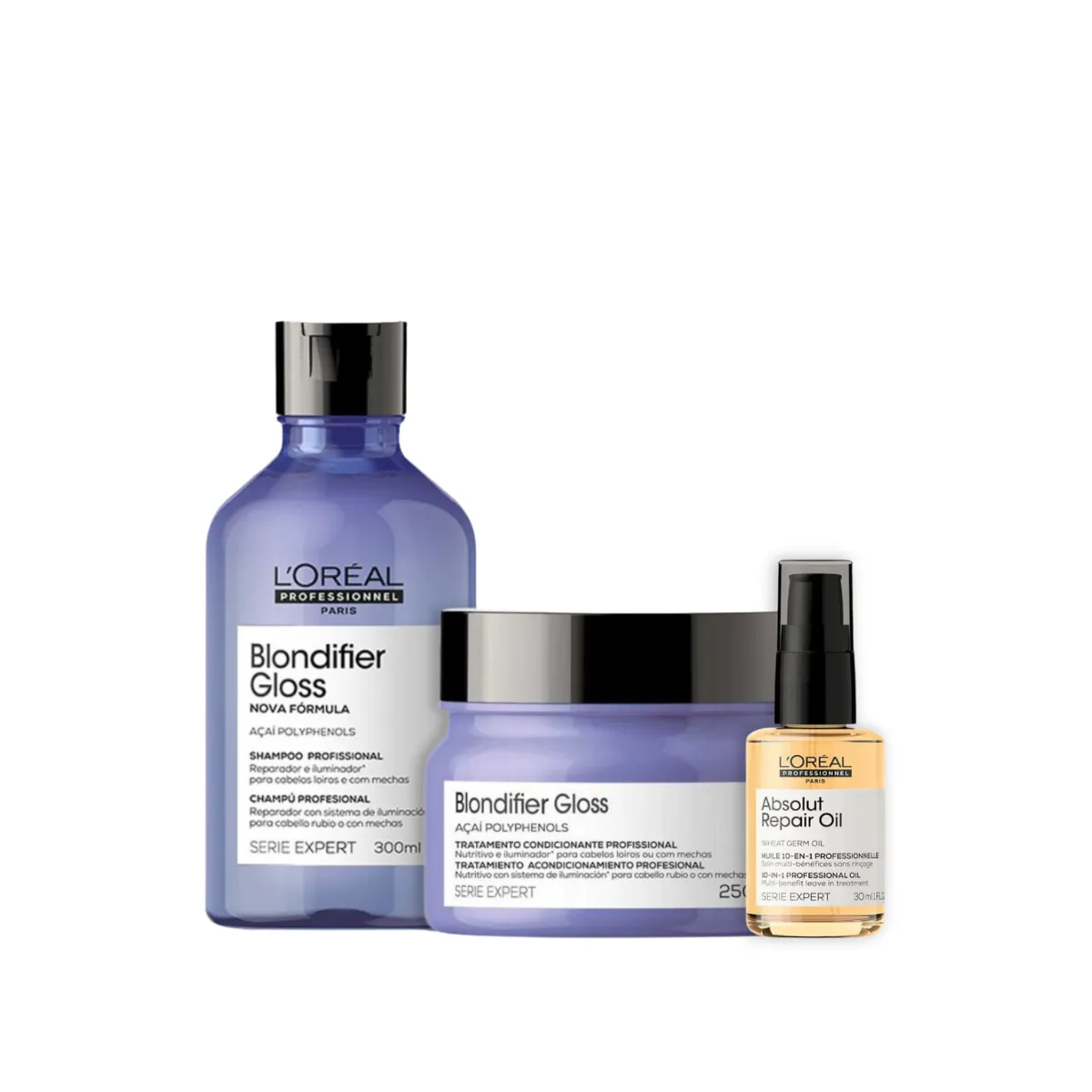 Loreal Blondifier Gloss Sh 300ml + Masc 250ml + Oleo 30ml