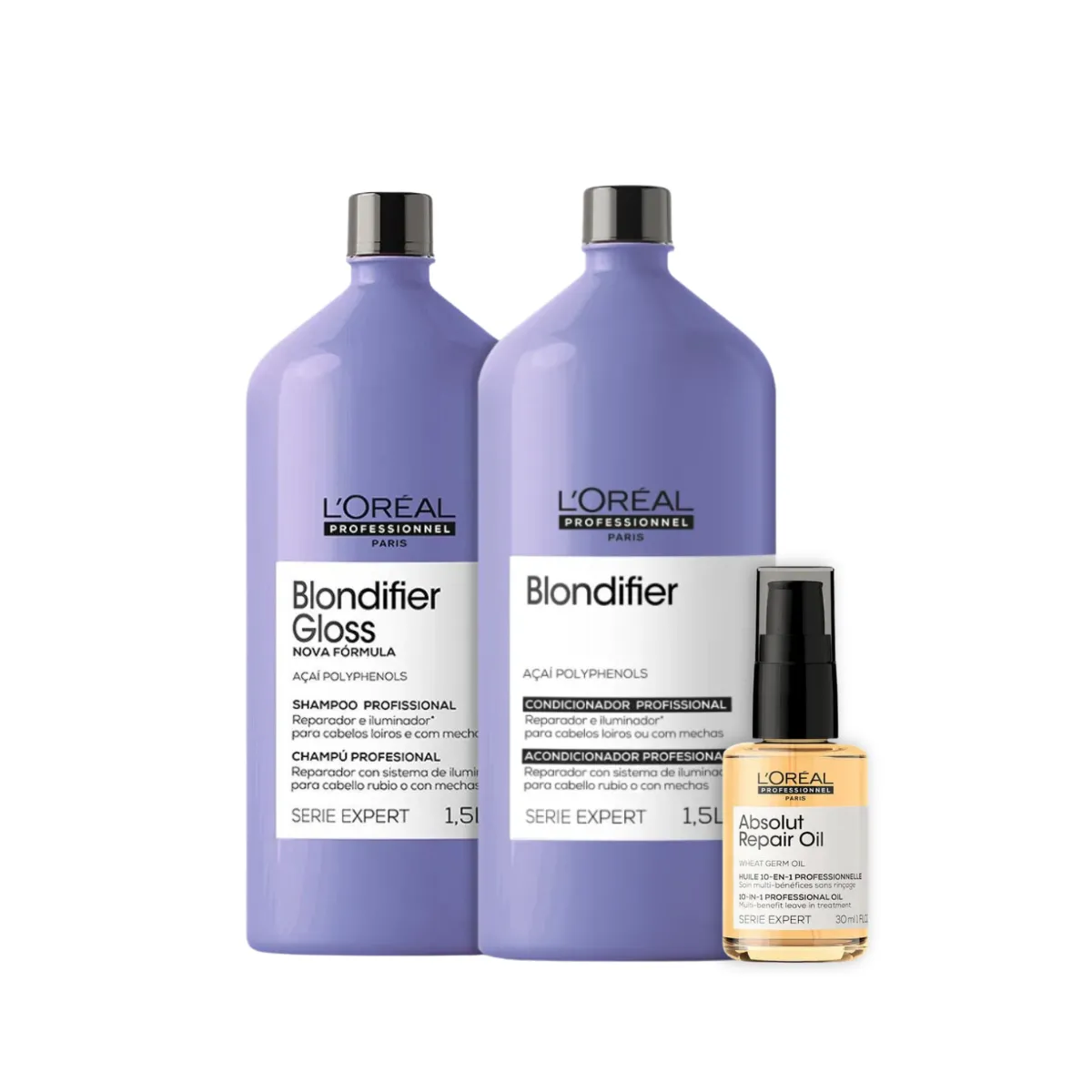 Loreal Blondifier Gloss Sh 1500ml + Cond 1500ml + Oleo 30ml