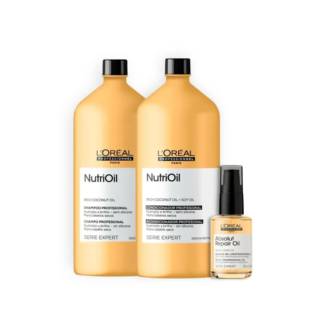 Loreal NutriOil Sh 1500ml + Cond 1500ml + Oleo 30ml
