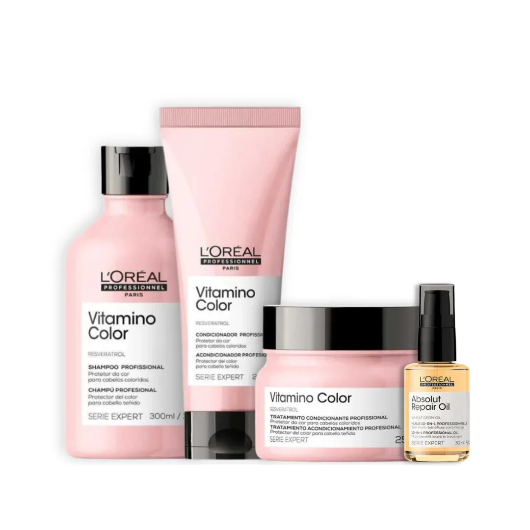 Vitamino Color Sh 300ml + Cond 200ml + Masc 250ml +Oleo 30ml