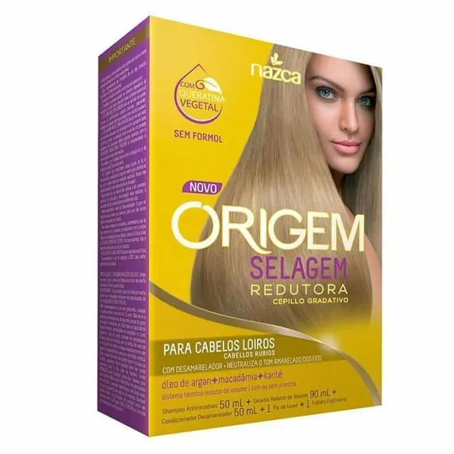 Kit Escova Selagem Redutora Origem Cabelos Loiros