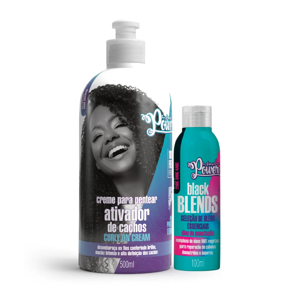 Soul Power Curly On Creme Pentear 500ml + Blends Óleo