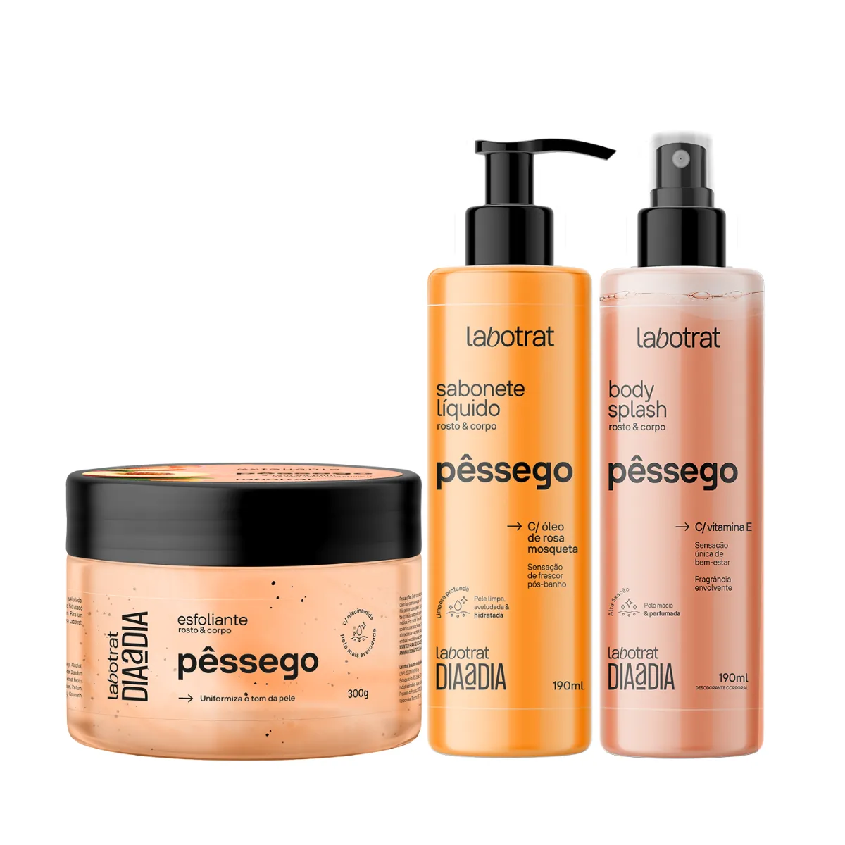 Labotrat Pêssego Esfoliante 300ml + Body Splash + Sabonete