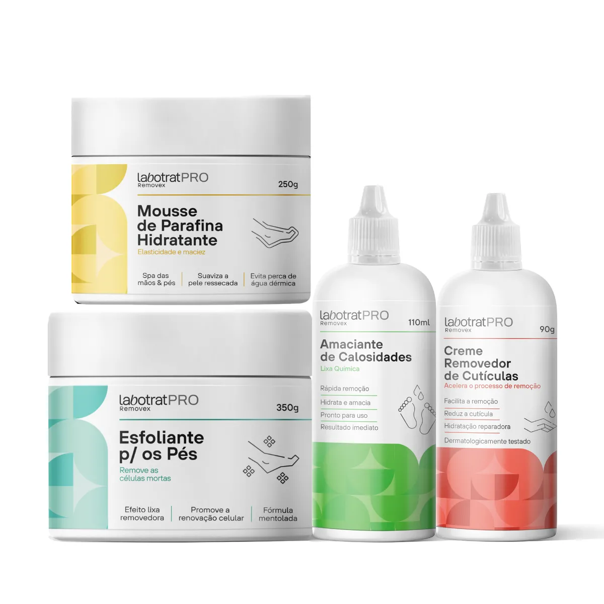 Labotrat Spa dos Pés Esfoliante + Parafina + Amaciante 110ml + Removedor Cutículas 90ml