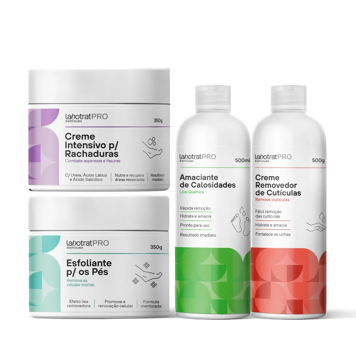 Labotrat Spa dos Pés Esfoliante + Creme Intensivo + Amaciante 500ml + Removedor 500ml
