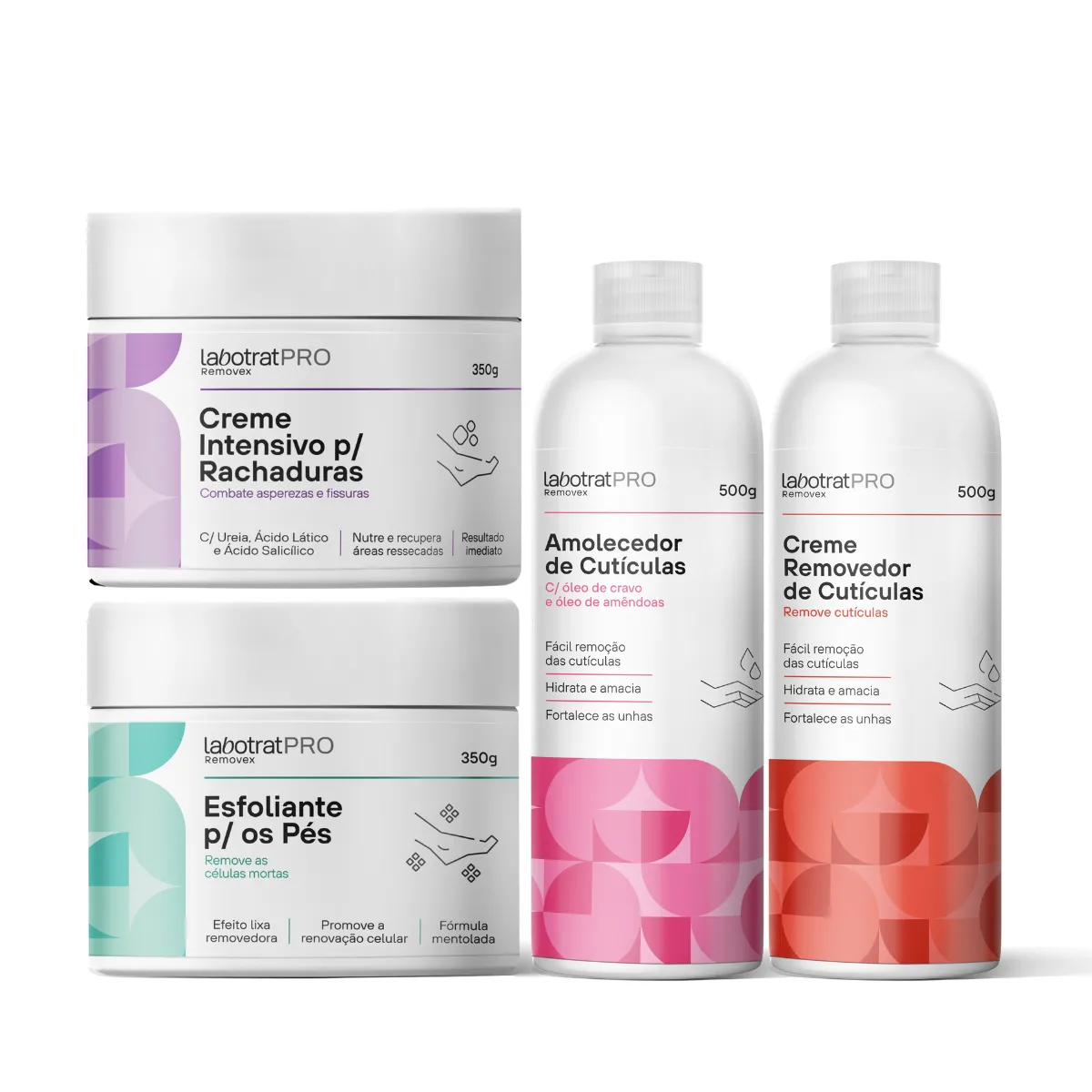 Labotrat Spa dos Pés Esfoliantes + Creme Intensivo + Amolecedor 500ml + Removedor 500ml