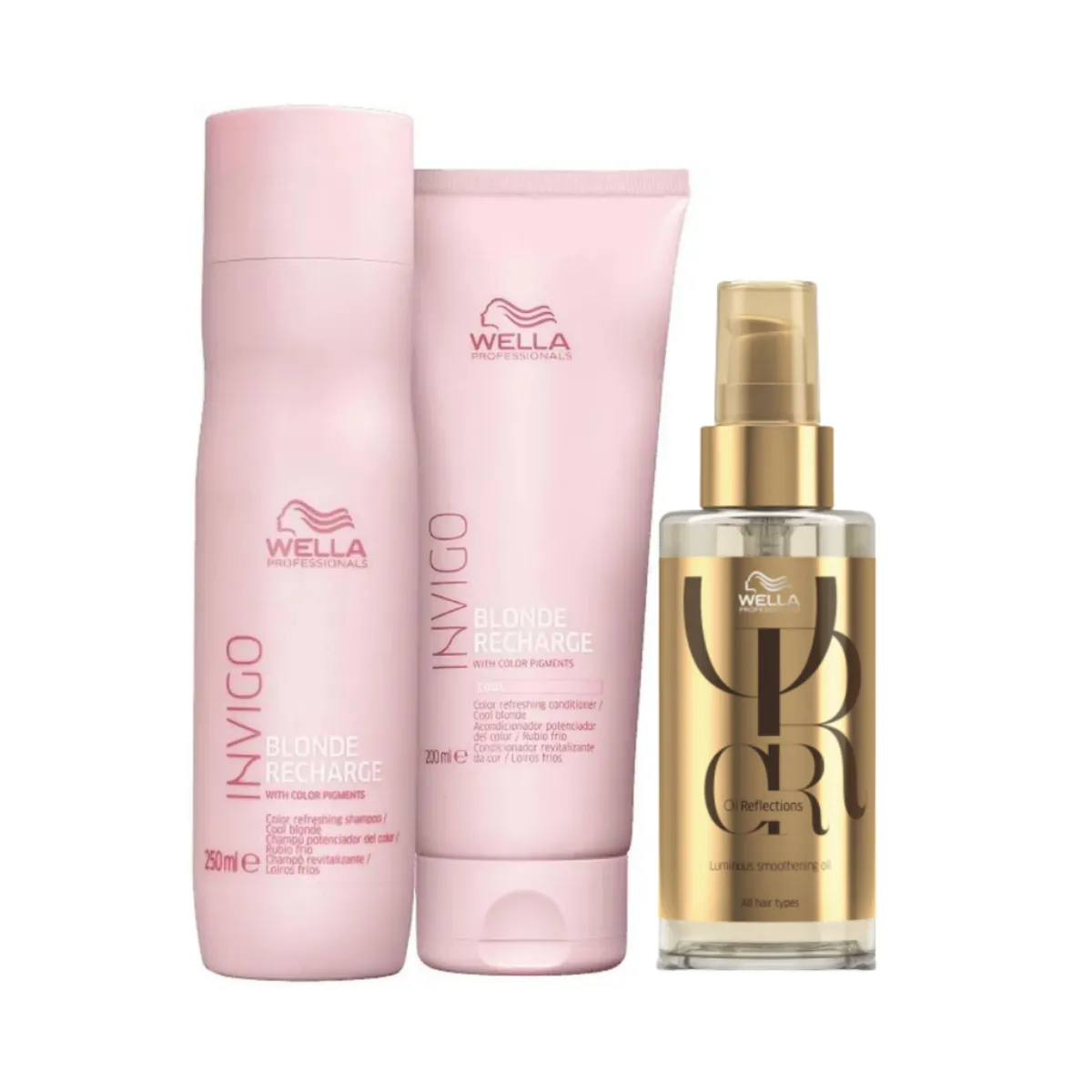 Wella Blonde Recharge Shampoo + Condicionador + Óleo 100ml
