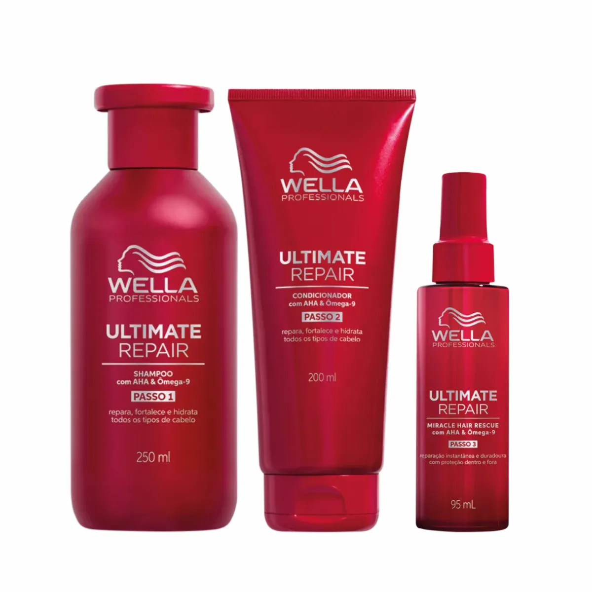 Wella Ultimate Repair Shampoo 250ml + Condicionador 250ml + Miracle 95ml