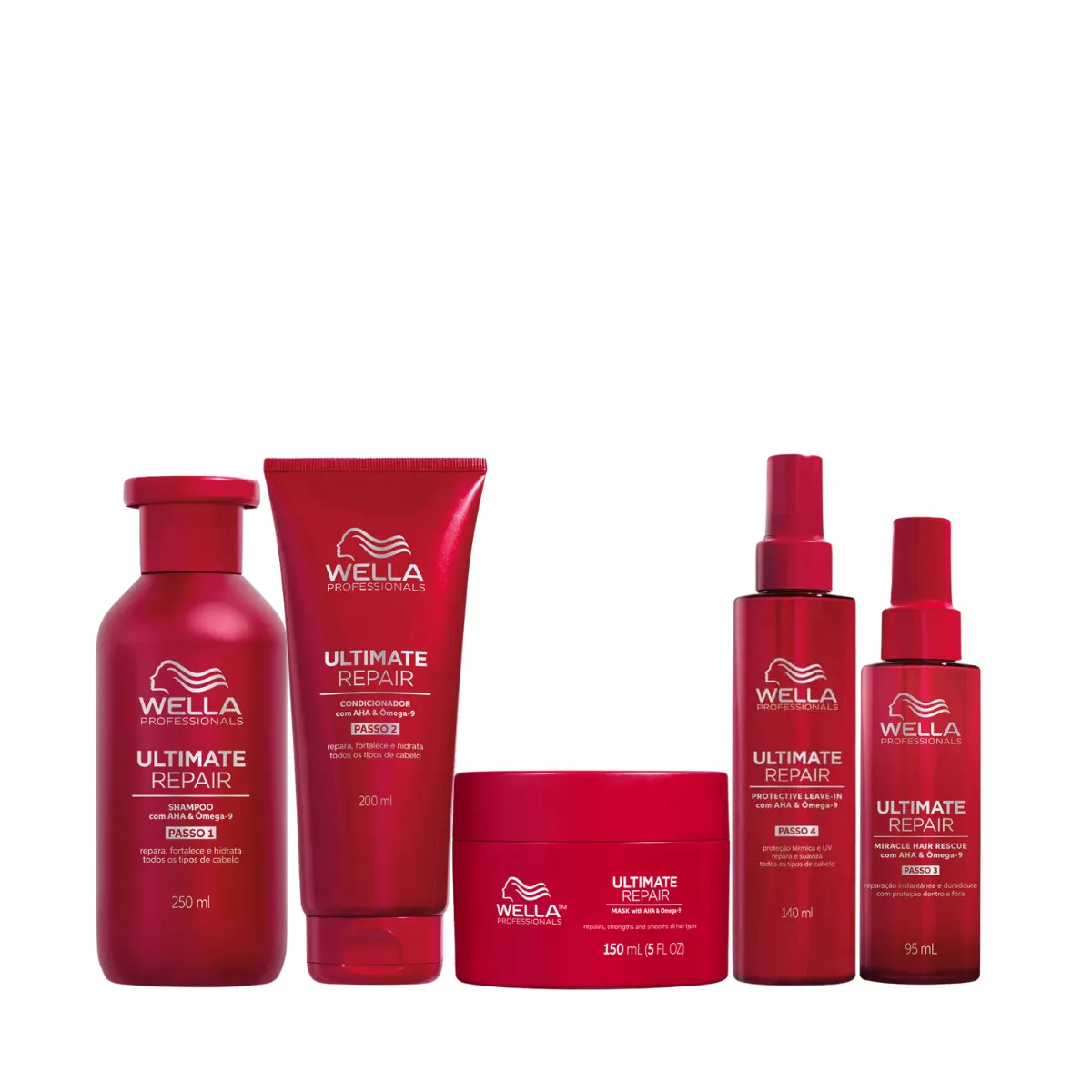 Kit Pro Ultimate Repair Sh 250ml + Cond 200ml + Masc 150ml + Miracle 95ml + Leave-in 140ml | By Linda