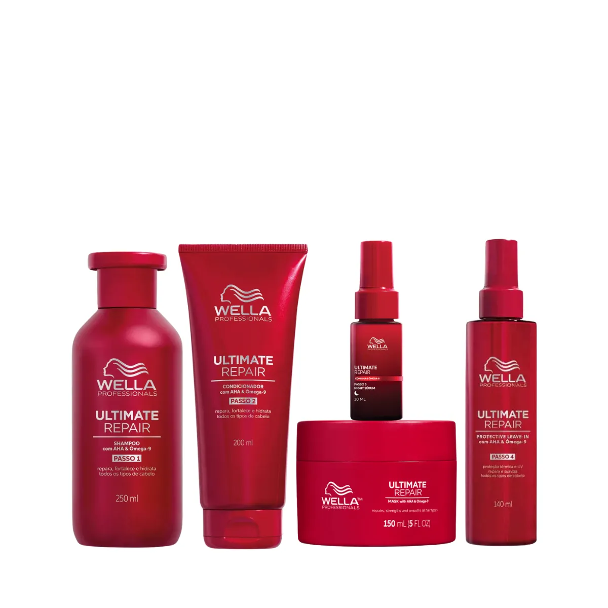 Kit Pro Ultimate Repair Sh 250ml + Cond 200ml + Masc 150ml + Sérum Night 30ml + Leave-in 140ml | By Linda