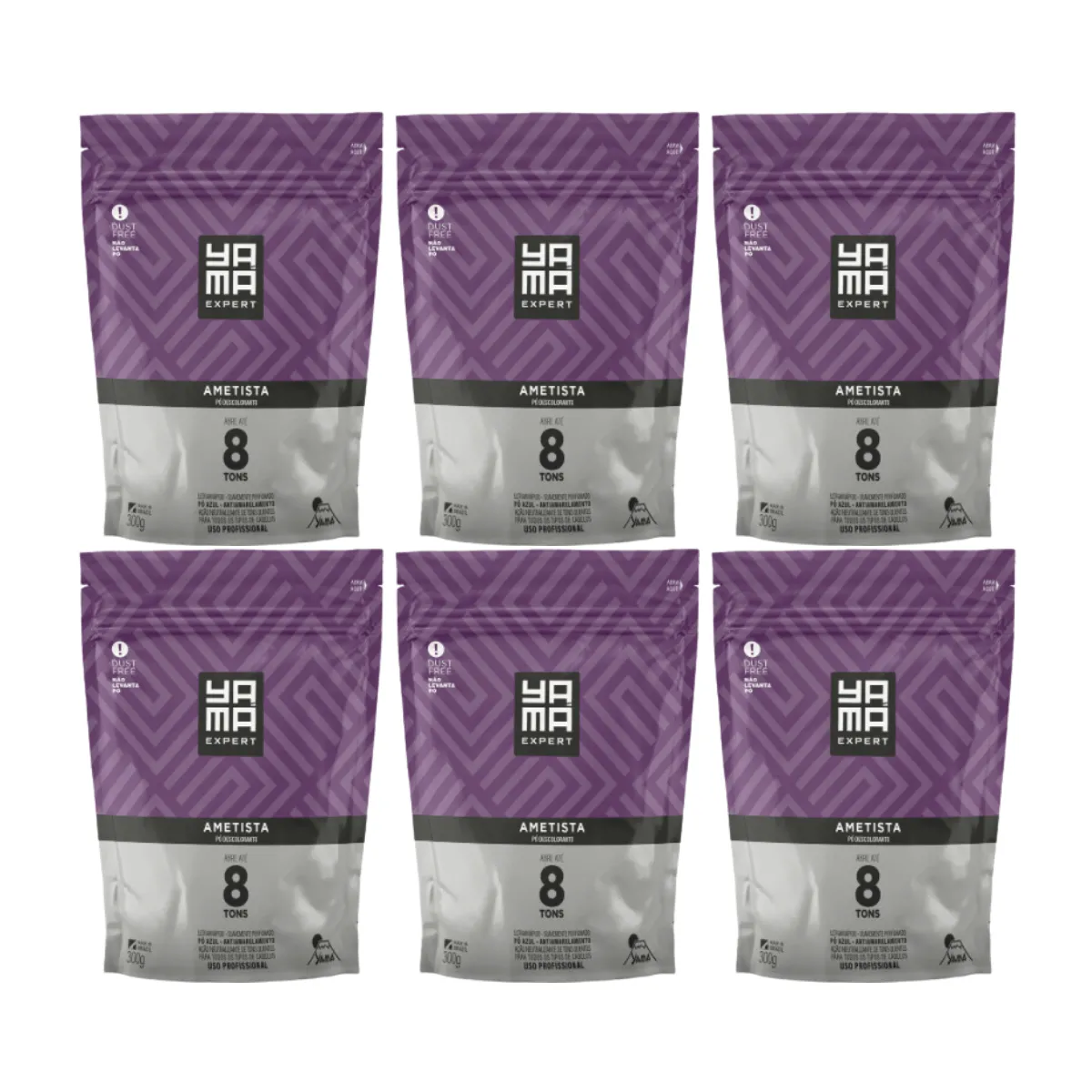 Yamá Pó Descolorante Refil Ametista 300g - 6 Unidades