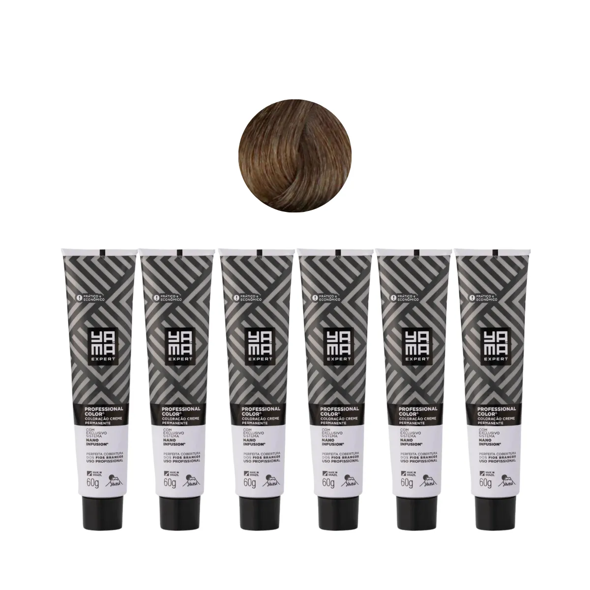 Yamá Color Nano Infusion 6.1 Loiro Escuro Acinzentado  - 6 Unidades | By Linda