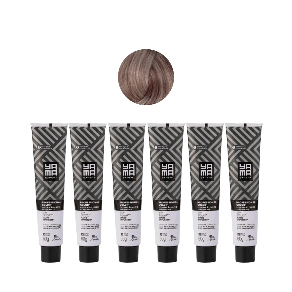 Yamá Color Nano Infusion 7.12 Loiro Médio Acinzentado Irizado  - 6 Unidades | By Linda