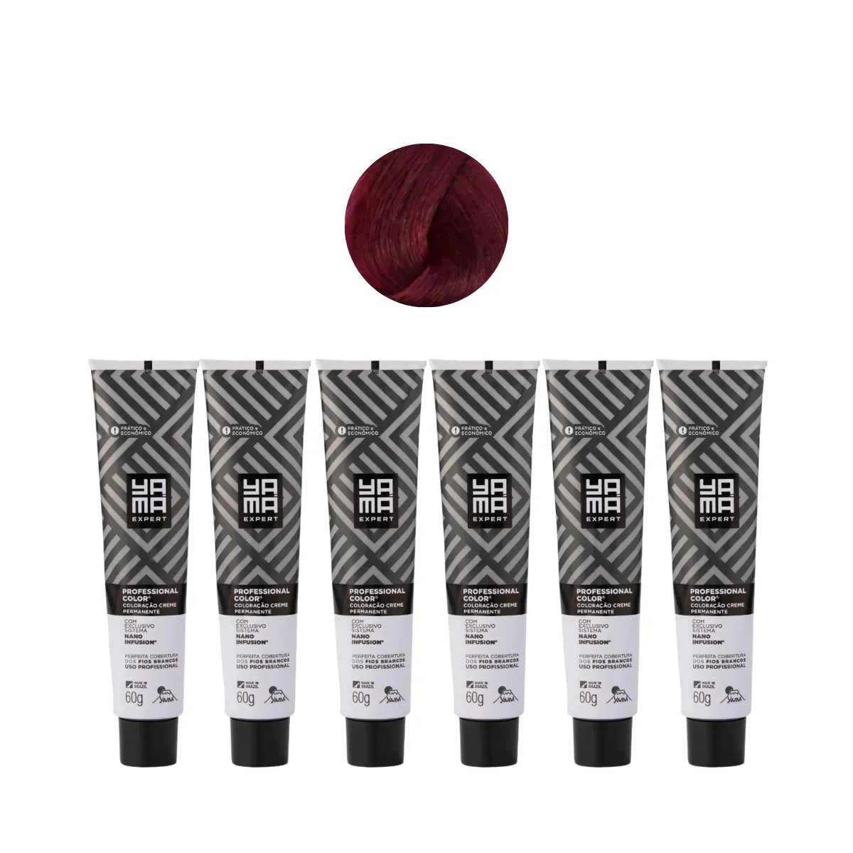 Yamá Color Nano Infusion 8.26 Loiro Claro Irisado Avermelhado Marsala  - 6 Unidades | By Linda