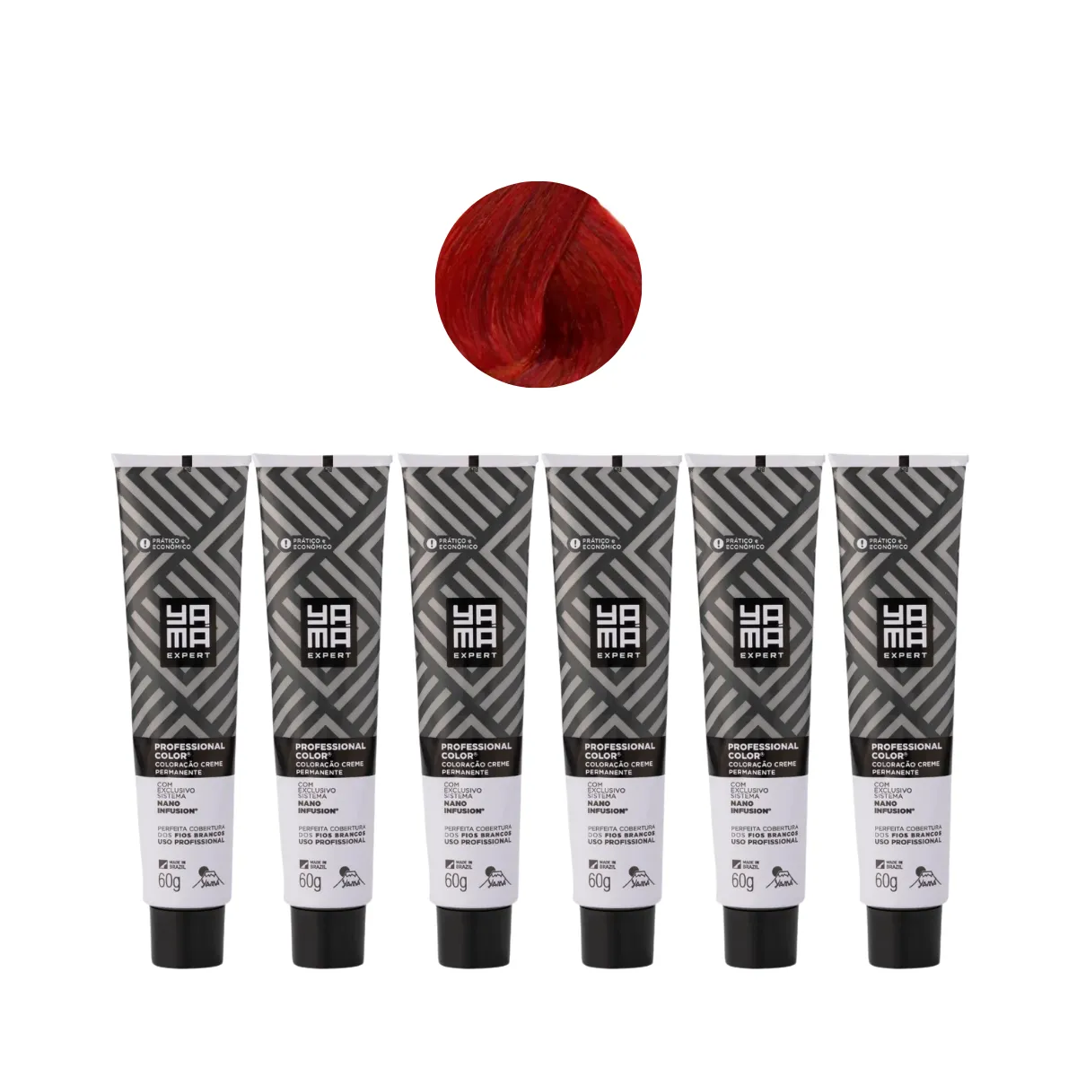 Yamá Color Nano Infusion 8.66 Loiro Claro Vermelho Intenso  - 6 Unidades | By Linda