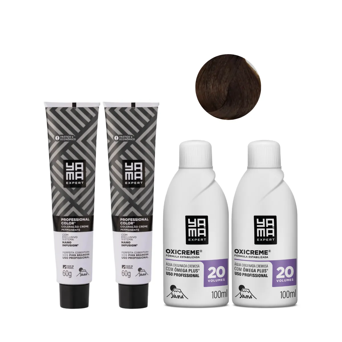 Yamá Color Nano Infusion 6.0 Loiro Escuro  + OX 20V 100ml - 2 Unidades Cada | By Linda