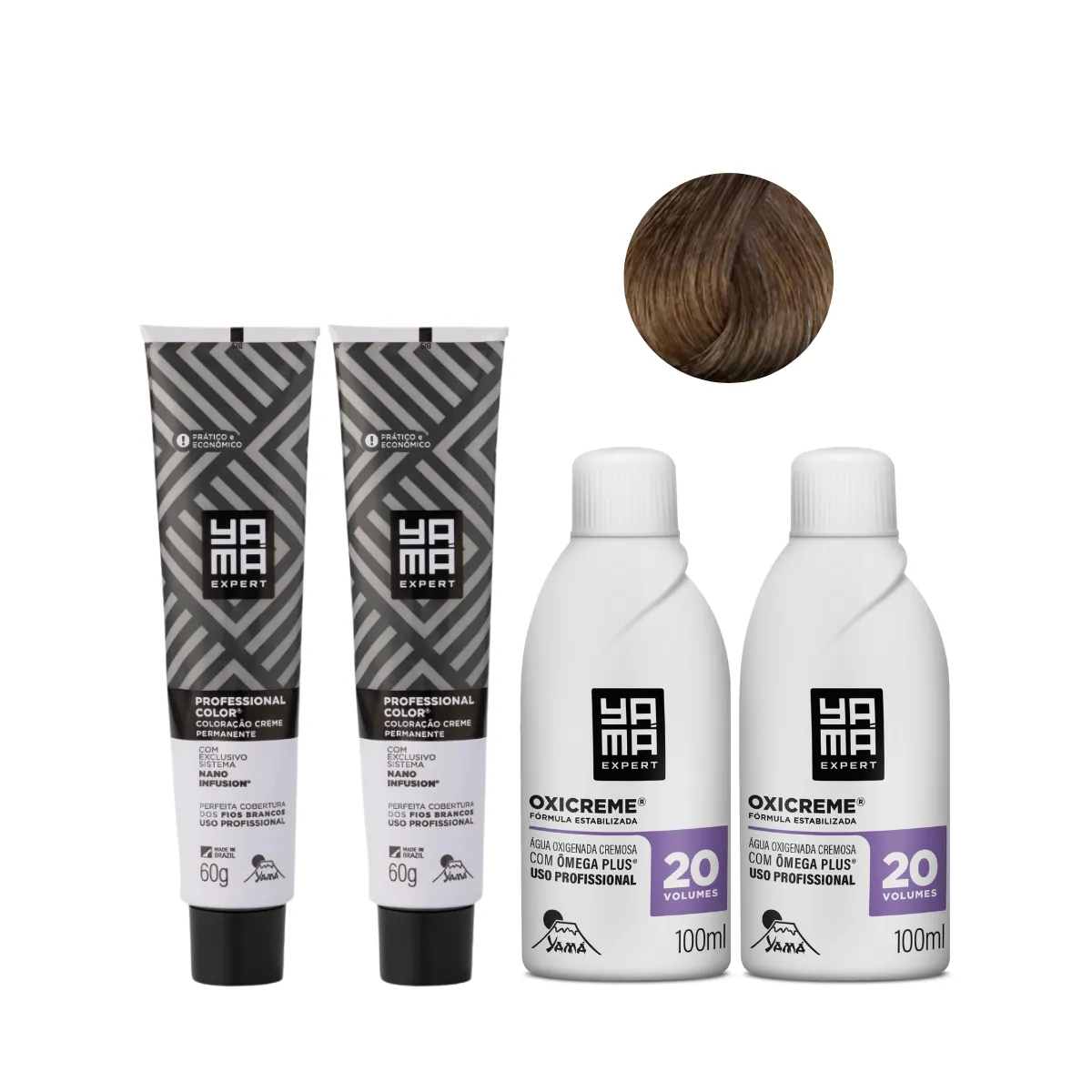 Yamá Color Nano Infusion 6.1 Loiro Escuro Acinzentado  + OX 20V 100ml - 2 Unidades Cada | By Linda