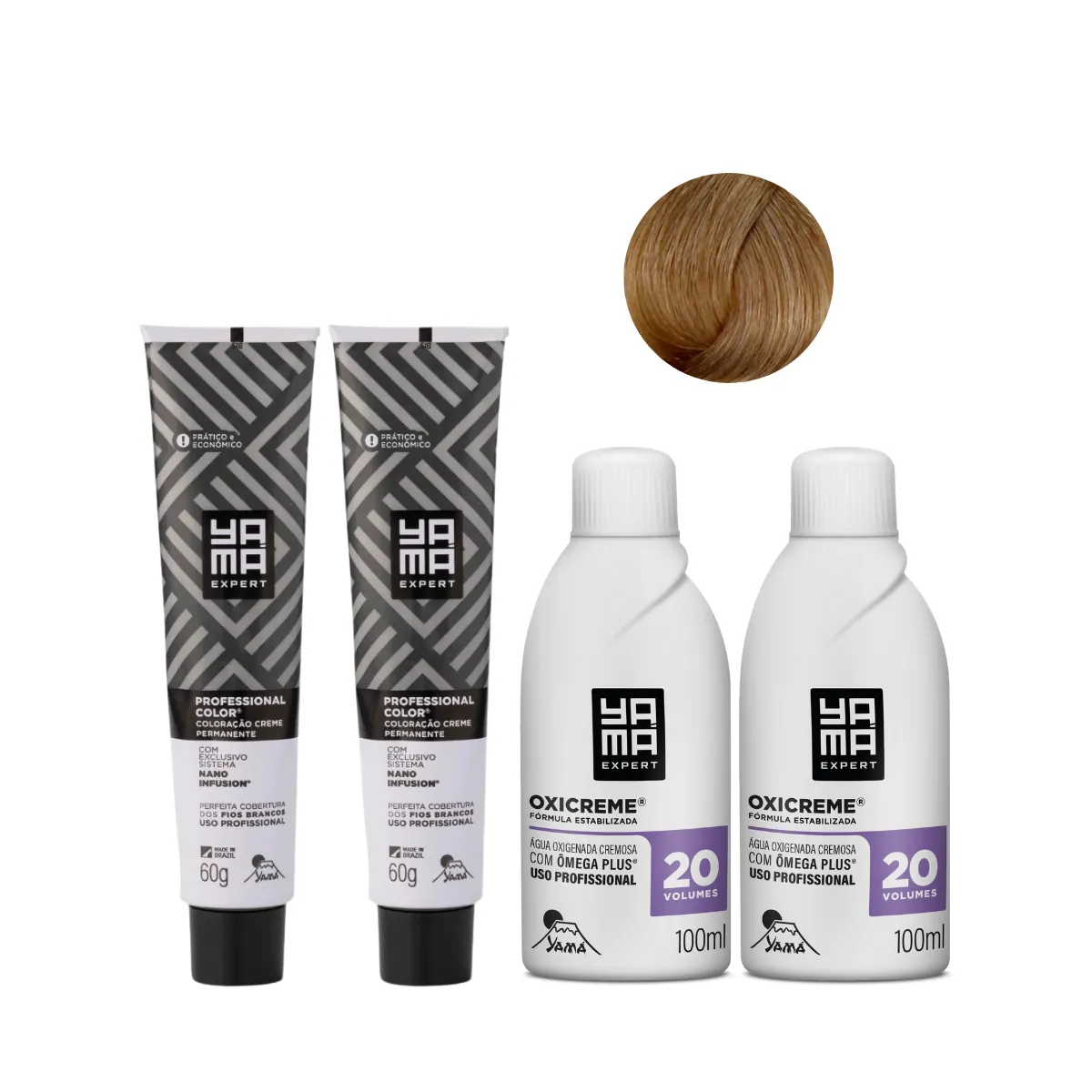 Yamá Color Nano Infusion 8.31 Loiro Claro Dourado Acinzentado  + OX 20V 100ml - 2 Unidades Cada | By Linda