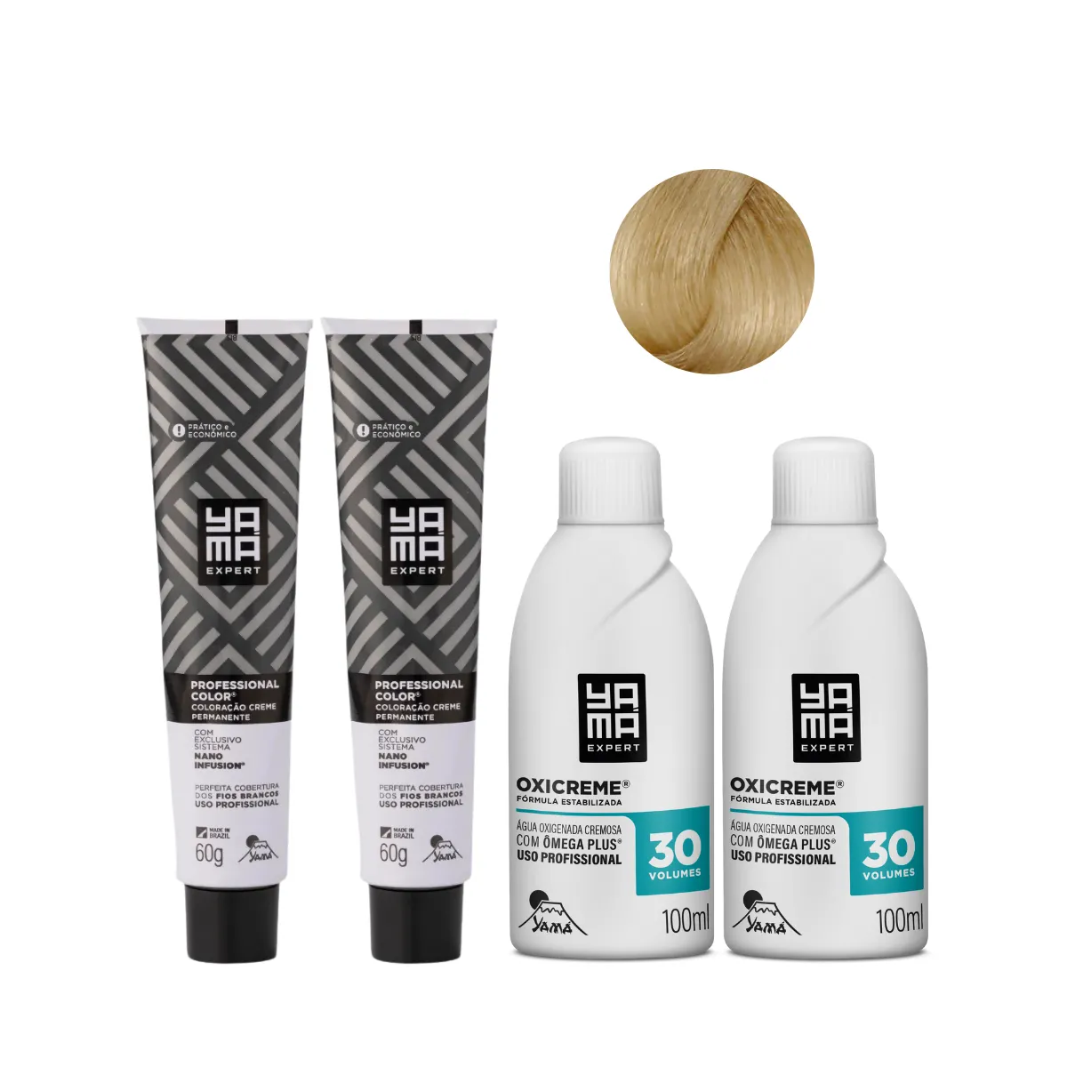 Yamá Nano Infusion 9.13 Loiro Muito Claro Acinzentado Dourado + OX 30V 100ml - 2 Unidades Cada | By Linda