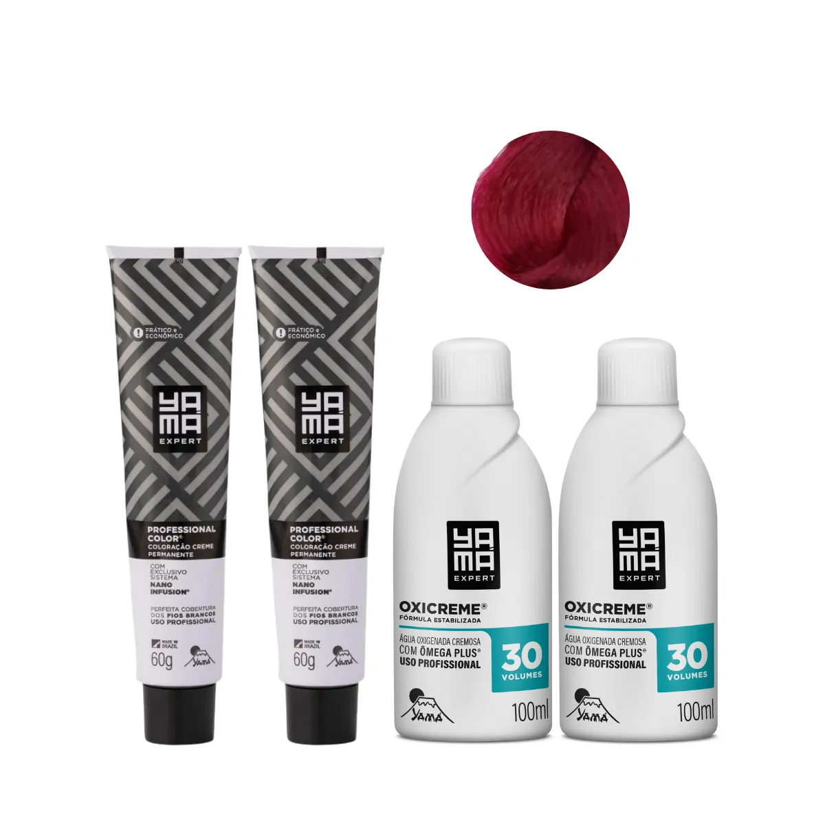 Yamá Nano Infusion 9.26 Loiro Muito Claro Irisado Avermelhado Marsala + OX 30V 100ml - 2 Uni Cada | By Linda